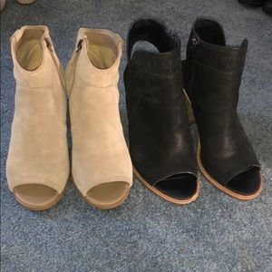 Two for 1 ankle peep toe booties